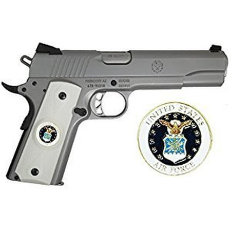 Ivory Polymer Grips (Garrison Grip 1911 Colt Full Size and Clones With US AIR FORCE Medallion Set In Light Ivory Polymer Grips)