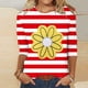 thumbnail image 2 of Camisetas Casuales de las Mujeres de Moda Impresa 3/4 Mangas Blusa Cuello Redondo para el Hogar Y Diario, 2 of 4