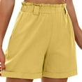 thumbnail image 2 of Womens Waist Summer High Shorts Cotton Waist Casual Women Shorts Elastic And Solid Women's Shorts, 2 of 5