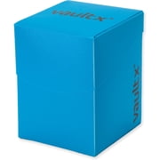 Vault X Trading Card Deck Box and 150 Black Card Sleeves, fits 100+ Sleeved Cards, Large Standard, Holder Storage Box, for MTG Commander Game, TCG (Blue)