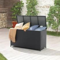 Outdoor Storage Box 125 Gallon Large Deck Boxes Waterproof Wicker Patio Bin for Toy Pool Garden Cushion