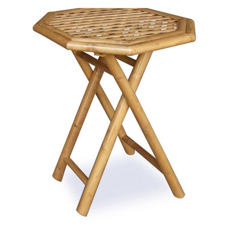 Heather Ann Creations Oahu Octagonal Folding Bamboo End Table