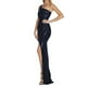 thumbnail image 4 of Vestidos de novia Prolriy para mujer, vestidos largos con lentejuelas, plisados, con abertura en la cintura y un hombro descubierto, 2024, para invitada de boda, color azul 2 L, 4 of 4