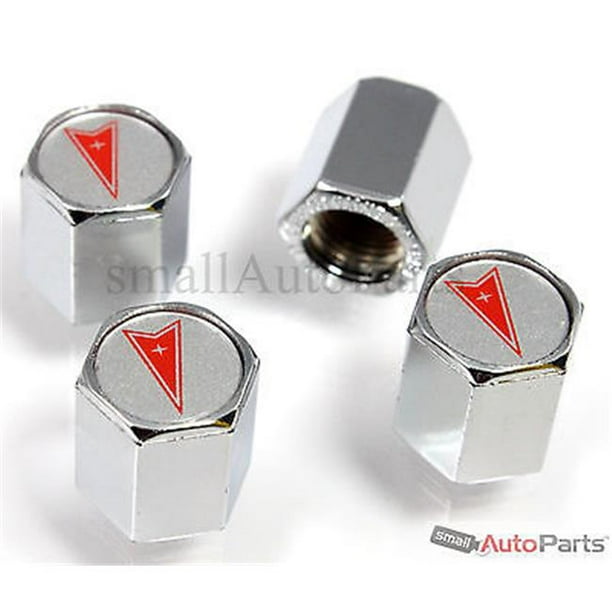 Logo Caps Pontiac Red Logo Chrome Abs Tire Valve Stem Caps Walmart