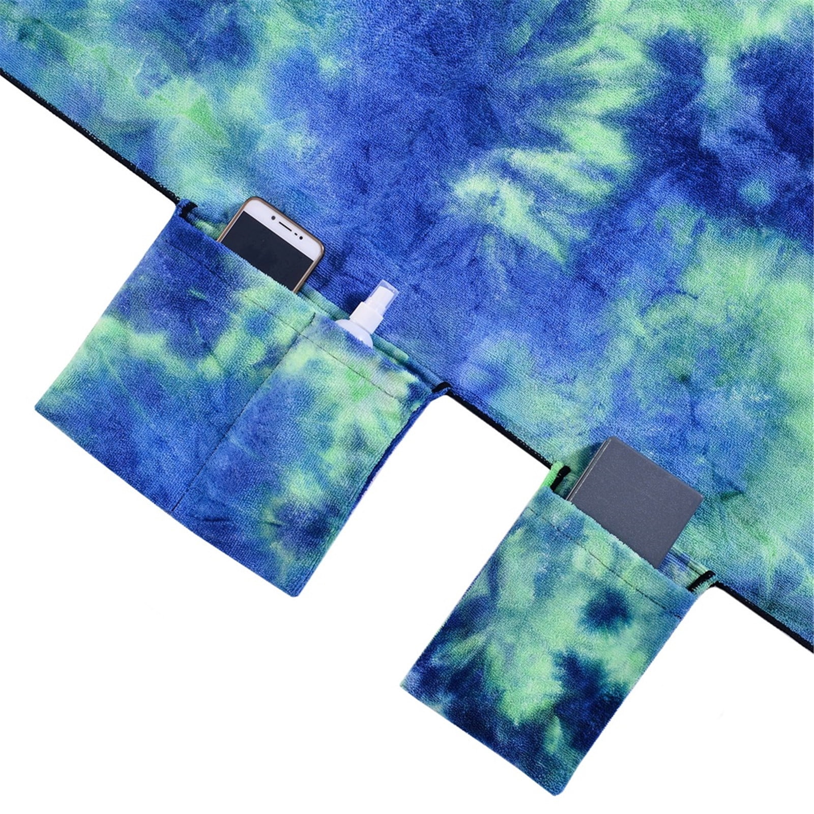 FastXmas Beach Chair Towel, Microfiber Colorful Tie Dye Lounge Chair Cover with 3 Side Pockets, Quick Dry Chaise Lounge Cover Soft Thick Oversized Pool Towel for Outdoor Sunbathing Furniture(29"x82")