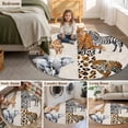 thumbnail image 5 of Modern Animals Large Round Rug 8 FT, Non Slip Living Room Area Carpet, Vintage Giraffe Zebra Elephant Leopard Washable Soft Circle Rug Non-Shedding Floor Carpet for Bedroom Office Dining Room, 5 of 9