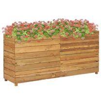 vidaXL Raised Bed 59.1"x15.7"x28.3" Recycled Teak Wood and Steel