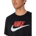 thumbnail image 3 of Nike Sportswear Mens T-Shirt, Crew Neck Shirts for Men with Swoosh, Black/University Red/White, S, 3 of 6