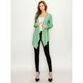 thumbnail image 5 of Made by Johnny Women's Drape Front Open Cardigan Long Sleeve Irregular Hem S-5XL Plus Size XL MINT, 5 of 6