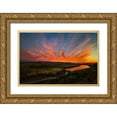 thumbnail image 1 of Fan, John 18x13 Gold Ornate Wood Framed with Double Matting Museum Art Print Titled - Sunset over Porcupine Mountains, 1 of 4