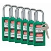 Brady Lockout Padlock,KD,Green,3"H,PK6 123398