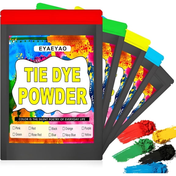 5 Color Tie Dye Powder Set, Clothing Dye, (2oz Each) Non Toxic Permanent, Dye for Clothes, Fabric Dye for Kids Women for Homemade Party Creative Group Activities DIY Gift (5 Colors, 2 Ounce)