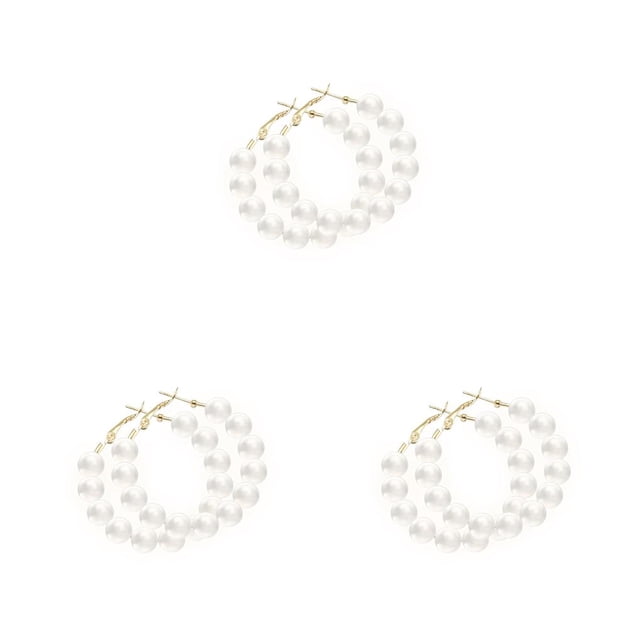 Pendientes de aro sweethay Perlas Artificiales Circulares Tipo 1