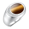 thumbnail image 3 of RYLOS Men's Designer Ring in Sterling Silver 925: Features Diamonds around Tiger Eye  - Available  Size 10, 3 of 6