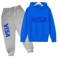 thumbnail image 3 of Chándales de tendencia primavera otoño 2024 para niños de 2 a 14 años, 2 piezas, sudadera con capucha y pantalones, trajes con estampado de letras, ropa para niños, 3 of 5