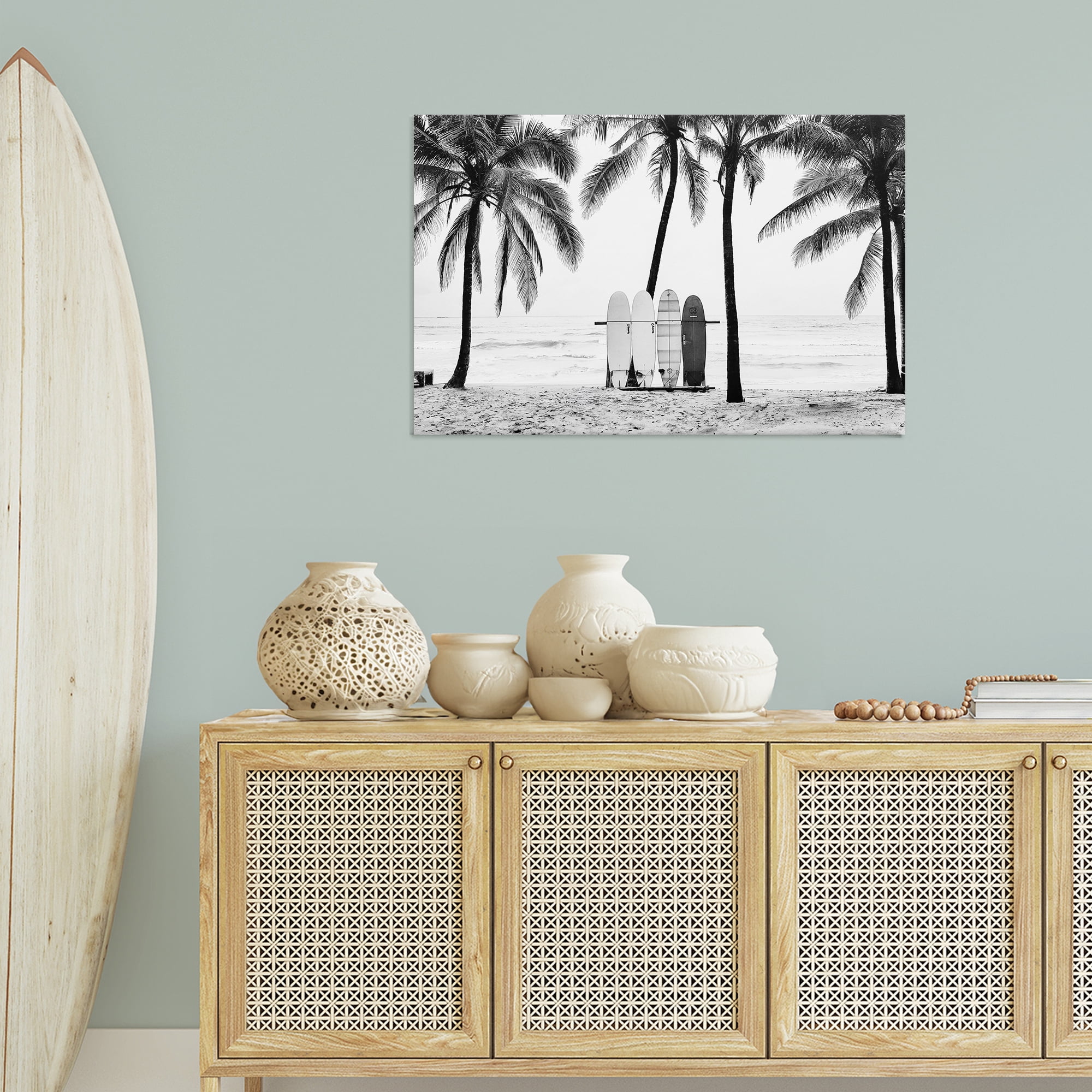 Stupell Industries Centered Surf Boards View Nautical & Beach Photography Wrapped Canvas Art Print Wall Art, 36 x 24