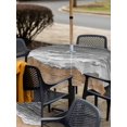 thumbnail image 5 of Square Outdoor Tablecloth With Umbrella Hole And Zipper– Beach Sea Wave Waterproof Patio Table Cover for Party, Picnic, Backyard, 54"x54" , Coastal Ocean Gray, 5 of 8