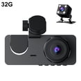 thumbnail image 1 of 1080P HD 3-Channel Car Camera, Simultaneous Front/Inside/Rear View Recording, Compact Design for Unobstructed Driving Visibility(WiFi 32G,1set), 1 of 8