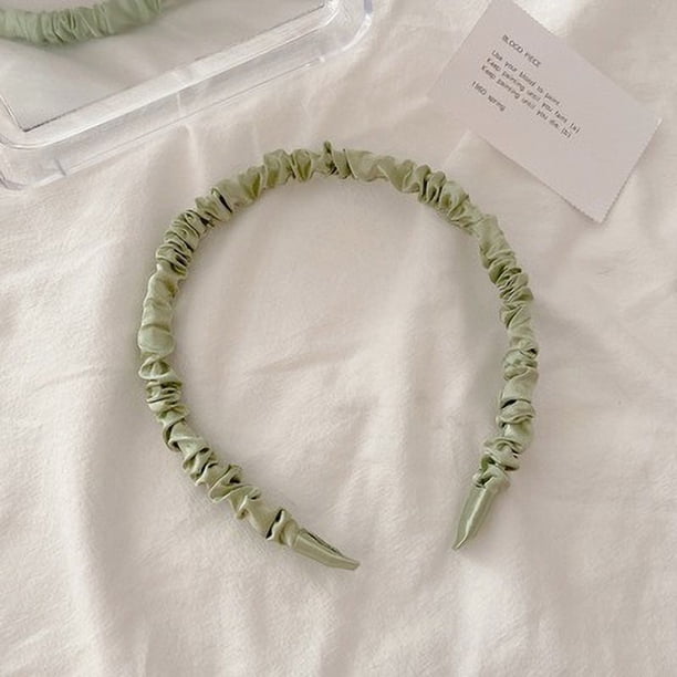 Diadema plisada sencilla para mujer, diadema de alta gama, diadema fina de satén para verano, accesorios para el cabello con sello para lavar el rostro