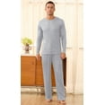 thumbnail image 2 of Iceglad Men's Pajama Set Soft Ribbed Knit Long Sleeve Top and Pants Mens Loungewear 2 Piece Sleep Set, 2 of 7