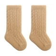 thumbnail image 2 of THDHVS Toddler Socks,Girls Socks,Infant Mid-Crew Socks with Furry Lining and Thickened for Ultimate Cold Protection Warm Socks for Newborns and Toddler During Winter Season Khaki S, 2 of 3