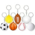 thumbnail image 6 of 30 Pcs Creative Mini Football Rugby Basketball Tennis Keychain Car Key Chain Key Ring Gift for Men Boys Sport Party Favors, 6 of 7