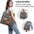 thumbnail image 2 of 5 Pack Foldable Shopping Bag,Gray Halloween Pumpkins Bats and Faces Reusable Grocery Bags with Pockets,Large Reusable Tote Bags with Handles Waterproof & Lightweight, 2 of 6