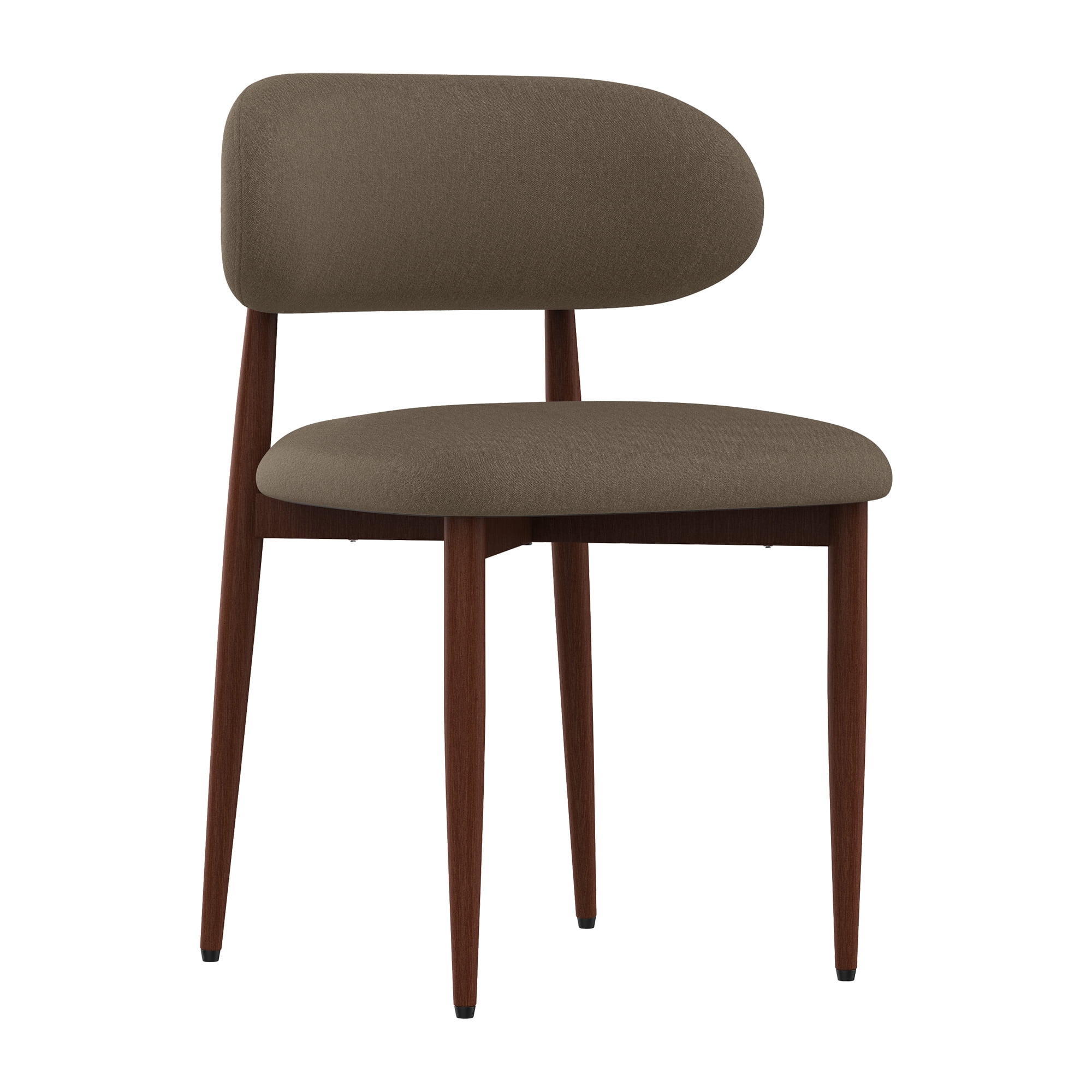 Mintazer Modern Upholstered Dining Chairs Set of 2, Minimalist Padded Kitchen Chairs with Chenille Fabric & Non‑Slip Foot Pads for Dining Room Kitchen Small Apartment, Coffee