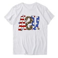thumbnail image 5 of Fartey 4th of July Shirt for Women Trendy Cute USA Flag Graphic Tees Short Sleeve Patriotic Tops Independence Day Crew Neck T-Shirts Soft Comfy Festival Blouses White S, 5 of 7