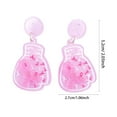 thumbnail image 3 of Cancer Awareness Pink Ribbon Earrings Acrylic Dangle Drop Earrings for Women Survivor Support Jewelry Christmas Holiday Party Fundraiser Events Lightweight Fashion Accessories Bulk, 3 of 6