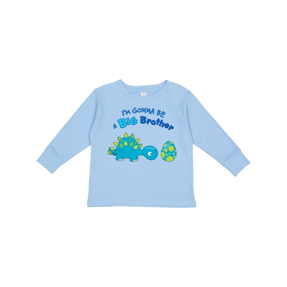 Inktastic Happy Dinosaur Future Big Brother Boys Long Sleeve Toddler T-Shirt