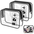 thumbnail image 1 of 3 Piece Transparent Toiletry Bag Set, Clear Airplane Pouch, Toiletry Bag for Carrying Liquids, Cosmetic Bag Transparent Travel for Men, Women, Kids, F, 1 of 4