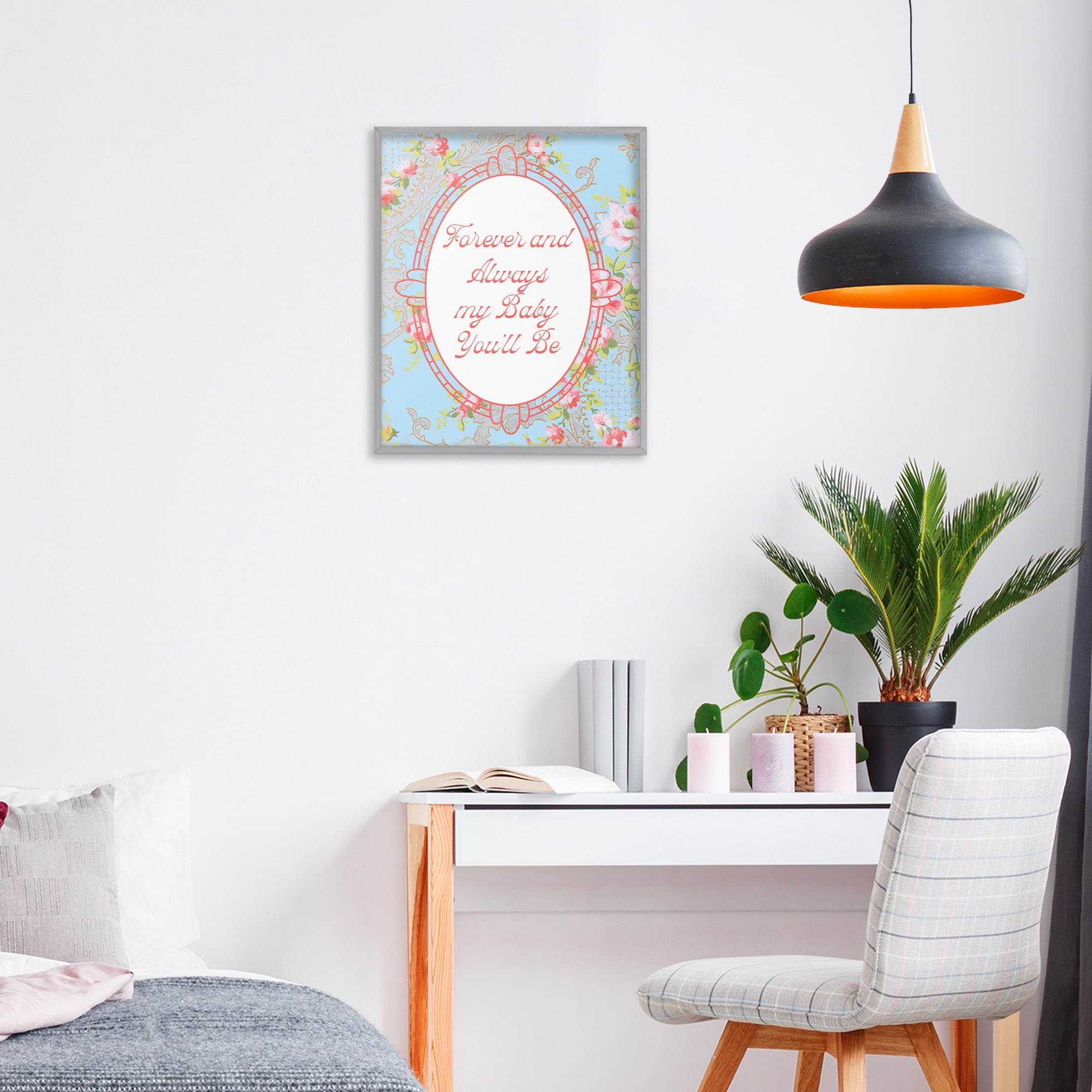 Stupell Industries Forever And Always My Baby Gray Framed Giclee Art, design by Lil' Rue