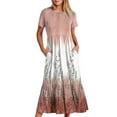 thumbnail image 2 of DPTALR Women's Round Neck Short Sleeve Printed Dress, 2 of 5