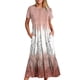 thumbnail image 1 of Vestido de Manga Corta para Mujeres Vestido de Verano de Cuello Redondo Impreso, Poliéster de Tamaño Verdadero Diario Y Vestido de Fiesta, 1 of 5