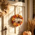 thumbnail image 5 of Fall Decoration, 11.8" Fall Wreaths for Front Door, Thanksgiving Door Sign, Maple Leaf Welcome Hanging Decor, Wooden Front Door Pendant, Autumn Wall Art, Harvest Home Ornament, Seasonal Porch Decor, 5 of 7