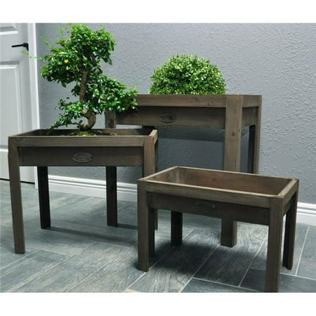 Pyper Marketing G004W Distressed Rectangle Potting Tables, Set of 3