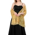 thumbnail image 2 of EliteGoogv Hot Selling Sequins Shawl Glitter Bridal Outerwear For Wedding Evening Dress Bridesmaid Formal Party Matching Accessory,Gold,One Size, 2 of 8