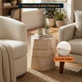 thumbnail image 3 of Leisuremod Nexovo Collection Side Table, Modern Stone Accent End Table for Living Room, Bedroom or Outdoor Patio, Contemporary Hexagon Design, Travertine, 3 of 5