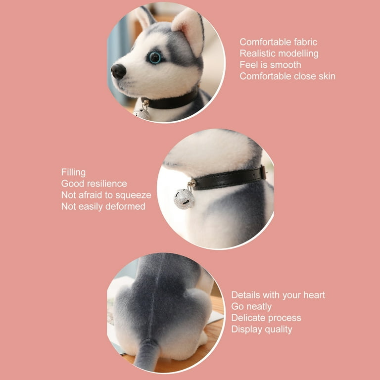 QILIN 25/30cm Puppy Stuffed Toy Lying Posture and Sitting Postures Cozy  Touch Desktop Ornament Cute Simulation Husky Dog Plush Toys Living Room  Decoration 