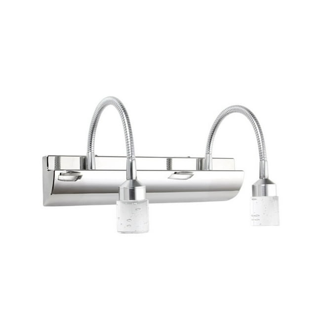 Phare en Cristal LED en Acier Inoxydable pour Salle de Bain, Lampe Murale à 3 Têtes, Anti-Buée, Anti-Humidité, Réglable, Facile à Utiliser