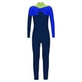 thumbnail image 4 of TTAO Gymnastics Leotard for Girls Long Sleeve Unitard Full Body Catsuit Dance Skating Jumpsuit Bodysuit Blue&Navy Blue 16, 4 of 7