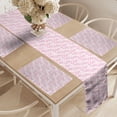 thumbnail image 2 of Ambesonne Floral Table Runner & Placemats, Pastel Blush Tones Flower, Placemat 4 pcs + Runner 12"x90", White Rose Pale Pink, 2 of 2