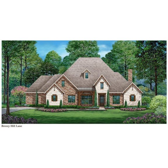 015-1201: Traditional 4 Bed, 4 Bath Luxury Home Plan, 3010 Sq Ft: Full Blueprints with License to Build by Home Plan Marketplace - Lesuto