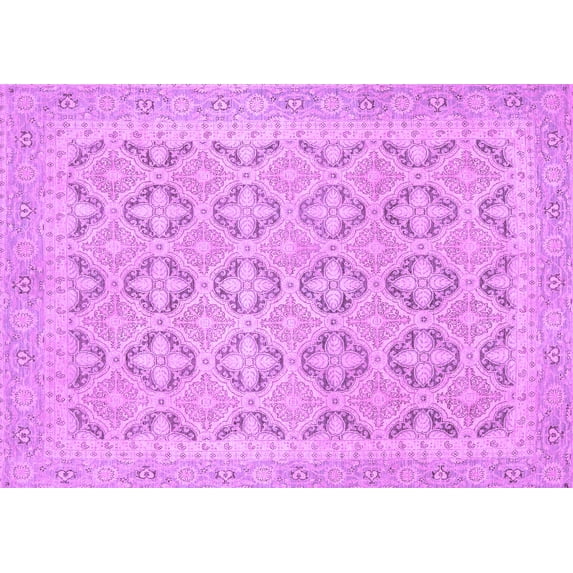 Ahgly Company Indoor Rectangle Oriental Purple Traditional Area Rugs, 8' x 12'
