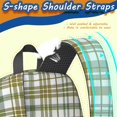thumbnail image 5 of Green and Yellow Checkered Pattern 17" School Backpacks for Teens,Waterproof Oxford Fabric,S-Shape Padded Straps for School,Travel,Hiking,Camping, 5 of 6