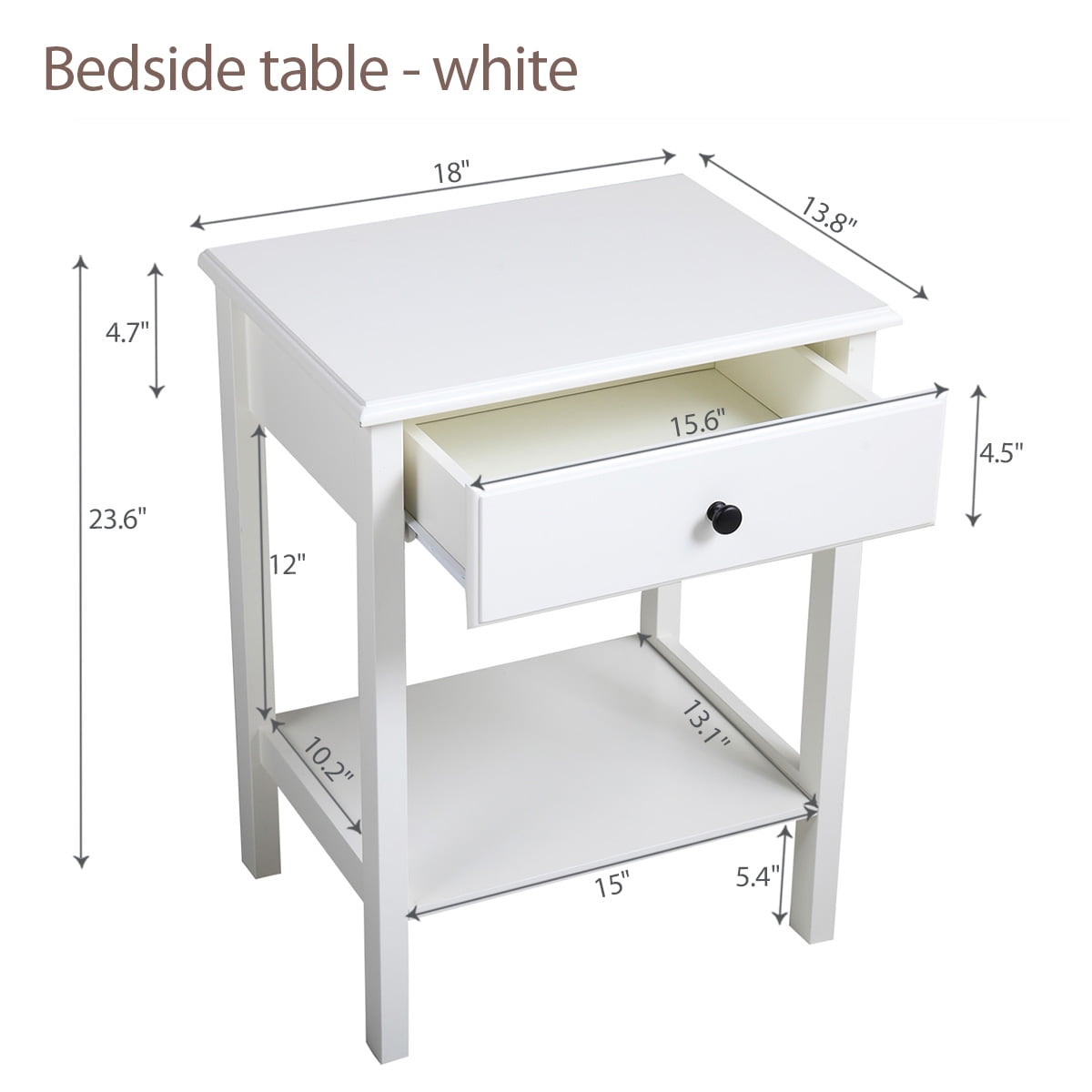 Lowestbest 23.6 Inch Modern Wood Bedside Table, Simple Nightstand End Table, Storage Cabinet with Shelf and Drawer, 2PCS Lowestbest 23.6 Inch Modern Wood Bedside Table, Simple Nightstand End Table, Storage Cabinet with Shelf and Drawer, 2PCS