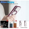 thumbnail image 3 of Magnetic for Samsung Galaxy S22 Case,Electroplated Clear Slim Samsung S22 Phone Case with Camera Protection,Shockproof Samsung S22 Case Compatible with MagSafe, Red Edge, 3 of 14