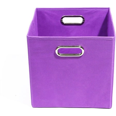 Modern Littles Color Pop Folding Storage Bin, Solid Purple