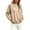 Khaki, variant on Ayolanni Womens Casual Crew Neck Sweatshirt Fleece Thick Fall Sweatshirt Pullover Lightweight Petite Tops Beige L